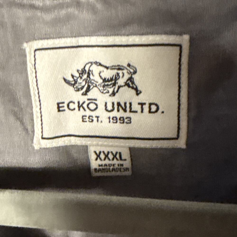 Ecko Unltd Men’s 3XL Plaid Button Down Shirt Long Sleeve Gray Maroon Flannel - Picture 3 of 3